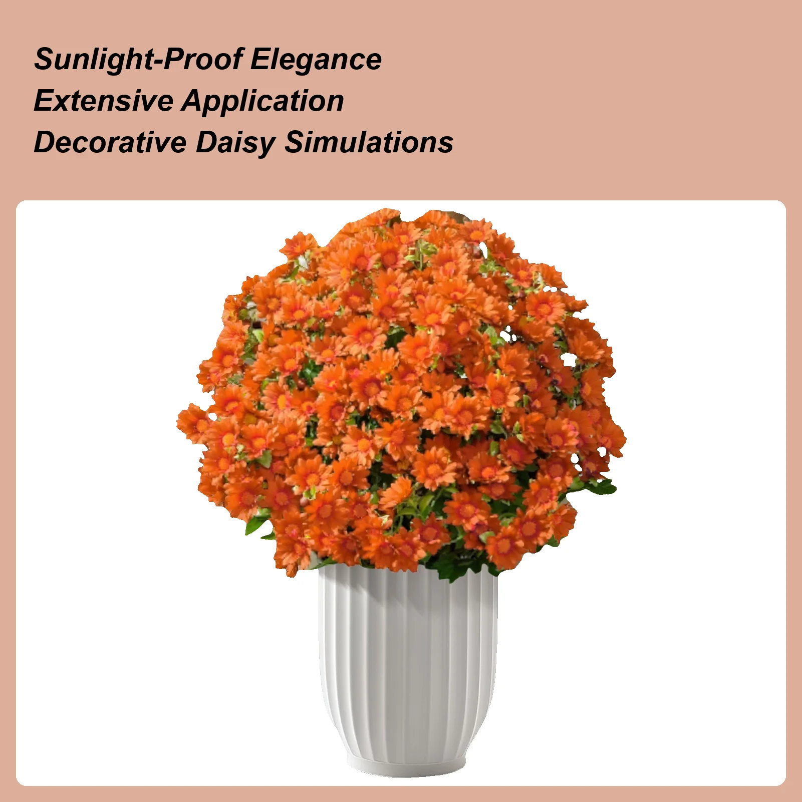 

Fake Mums 10-Bundle UV Resistant Faux Flowers Artificial Fall Mums Weather Resistant Plants Home Decorations For Yard Vase