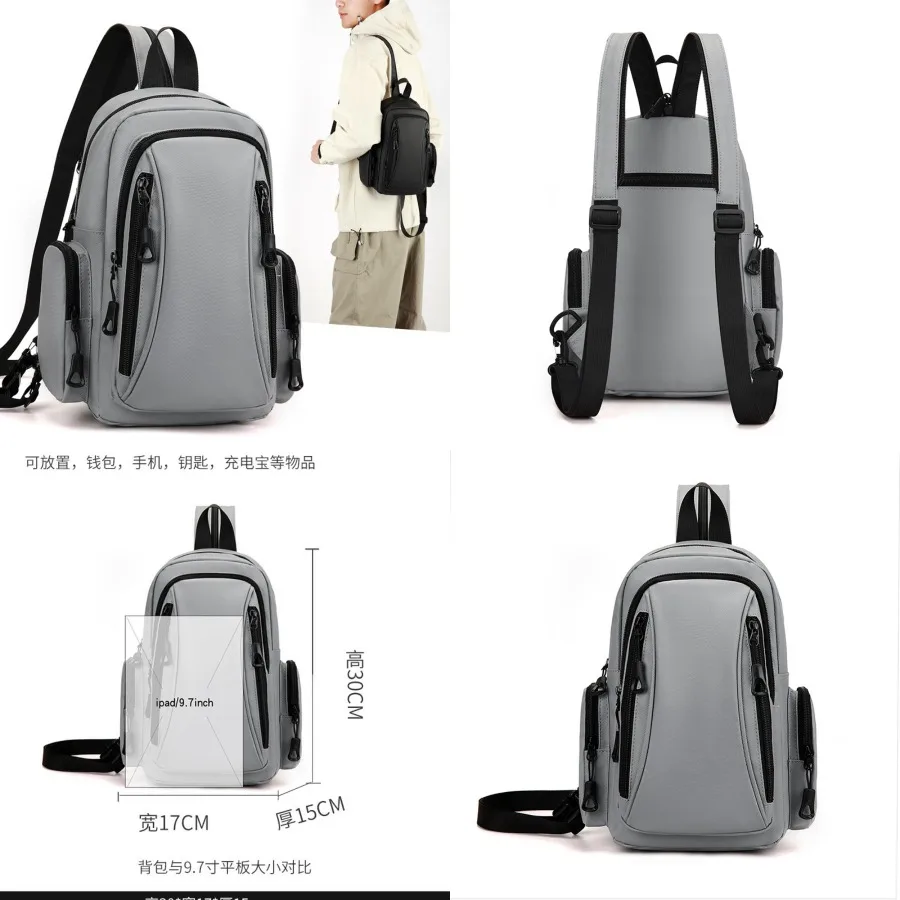 

【Новый стиль】Мужская нагрудная сумка. Новая многофункциональная легкая сумка-рюкзак. Вместительная деловая сумка для активного отдыха. Простая уличная сумка через плечо.