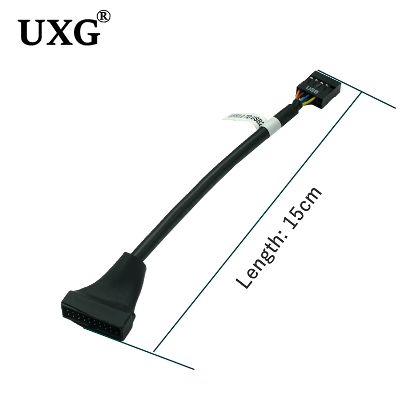 1PC Black USB 2.0 9 Pin Housing Male To Motherboard USB 3.0 20pin Female Adaptor Cable Adapter For PC Computer