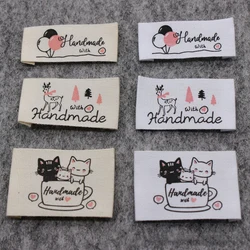 Hand Made With Love Letter Washable Cloth Labels For DIY Sewing Accessories Women Garment Bags Decoration