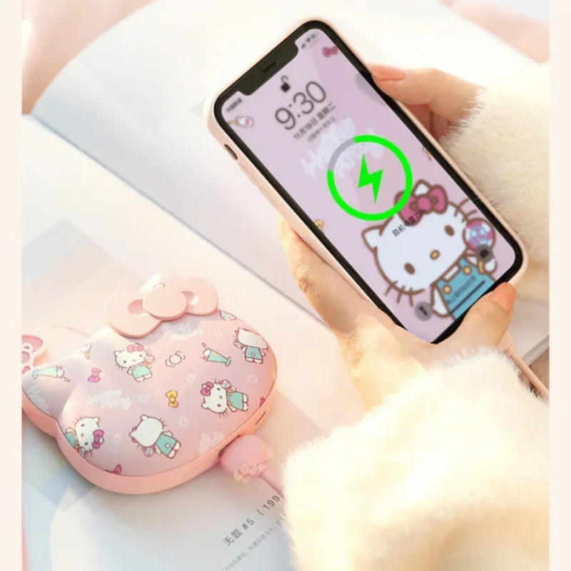 New Kawaii Hello Kitty Image 10,000 Ma Hand Warmer Charging Treasure Double-Sided Heating Winter Warm Girl Birthday Present