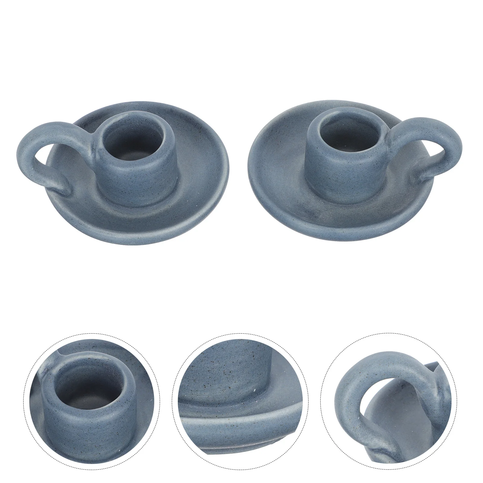 

2Pcs High Class Ceramic Holders Decorative for Home Wedding Banquet Blue Ceramic Holder Table Adornment