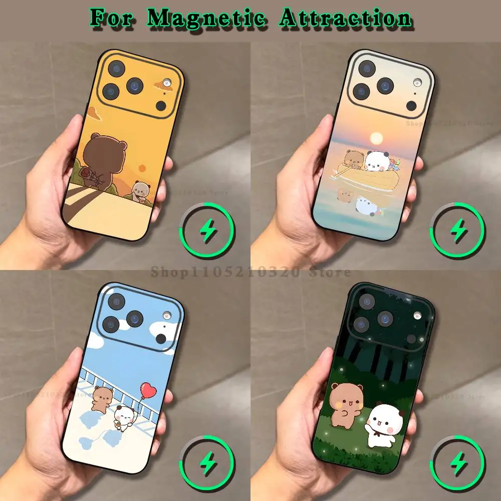 

Cartoon cute B-Bubu D-Dudu Phone Case For iPhone 17,16,15,14,13,12,11,Pro,Max,Plus,E,Air,Mini Magnetic Magsafe Frosted Clear