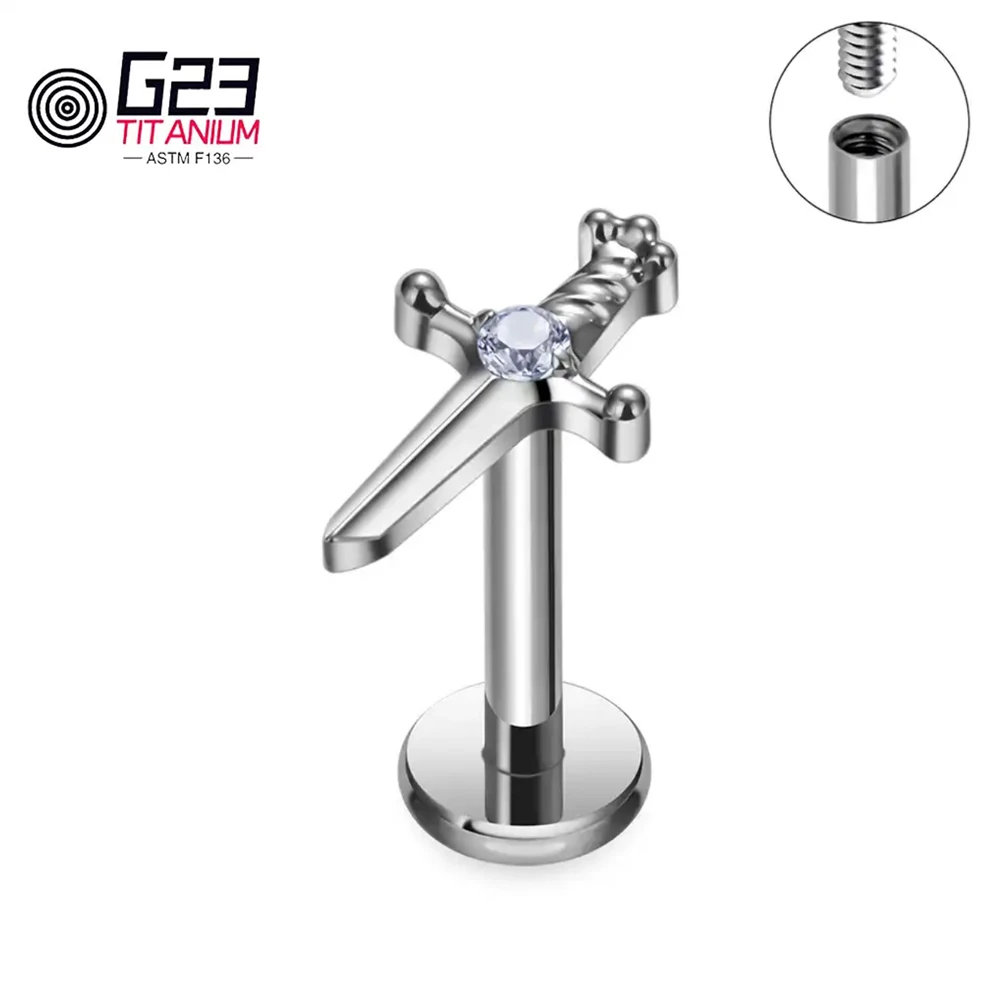 G23 ASTM F136 Titanium Internally Threaded Ear Studs PIERC CZ Paved Top Body Piercing Earrings Jewelry