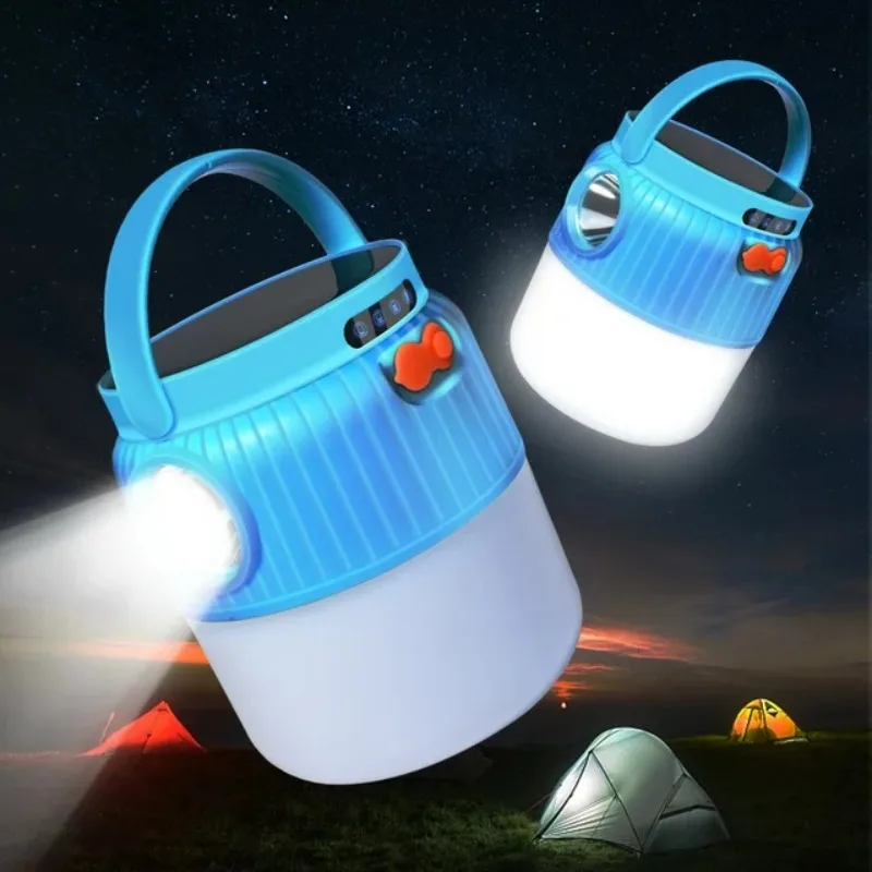 Solar Emergency Lamp USB Rechargeable Camping Lantern 4 Mode Super Bright LED Flashlight Portable Tent Light for Fishing Working