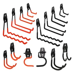 1pc High Quality Orange Garage Hook Storage Utility Double Hooks Warehouse Balcony Metal Garden Wall Organizer Hanger Black