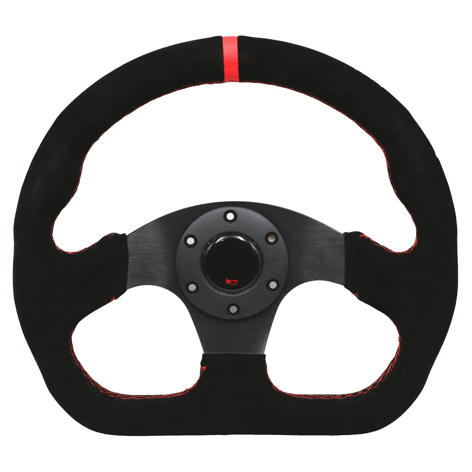 

Universal 13inch Auto Racing Flat Red Suede Leather Drift Sport Steering Wheel