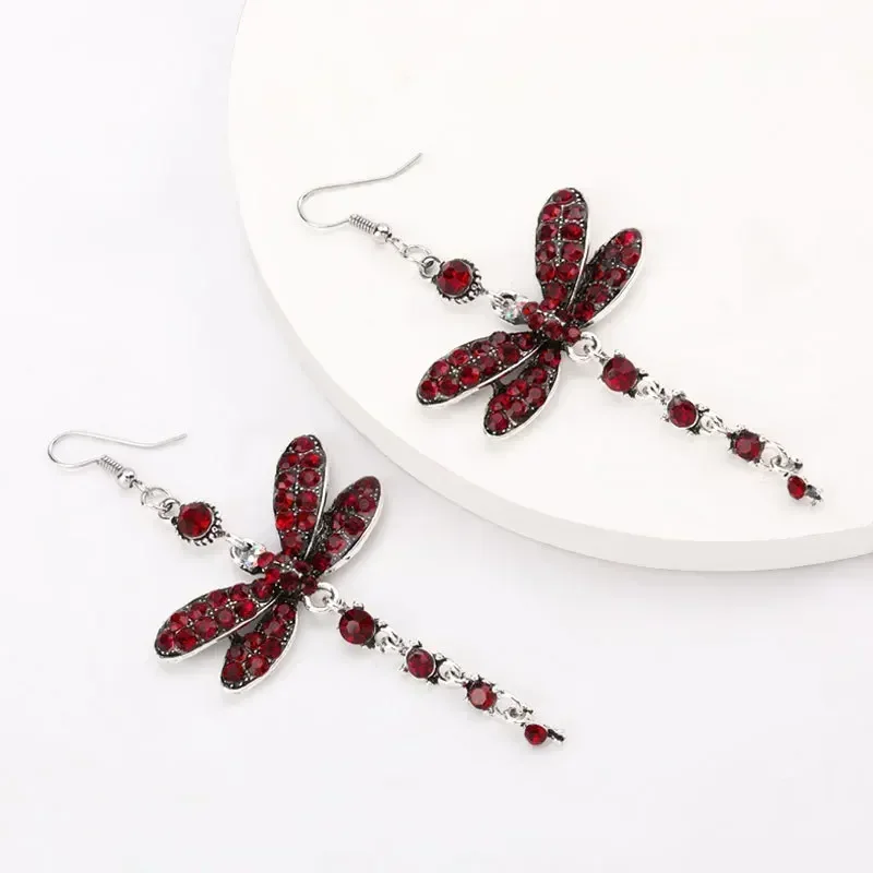 Boucles d'oreilles pendantes libellule biscuits pour femme