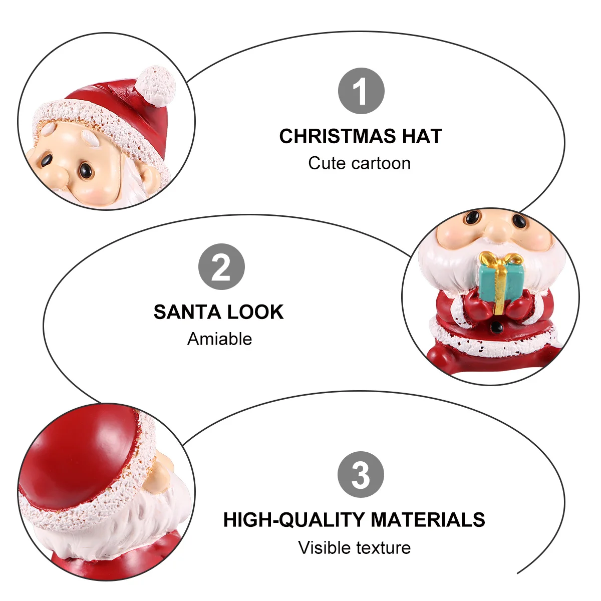 

2Pcs Resin Christmas Mini Ornaments Santa Claus Decorative Micro Landscape Desktop Accessories Holiday Decor Resin Ornament