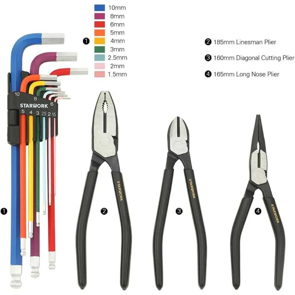Professional 314-Piece Metric Mechanics Tool and Socket Set