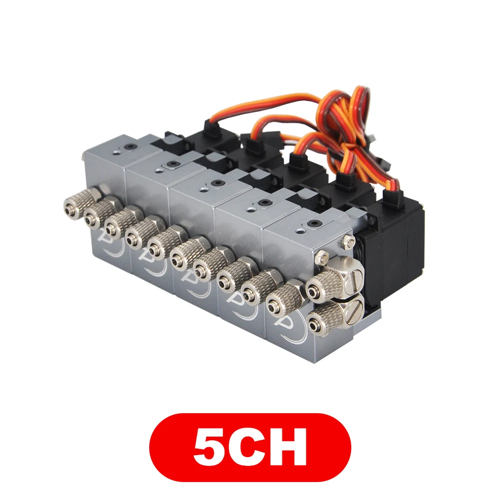 RC Hochdruck-Hydraulik-Drehventilblock mit 4 mm Düse 1/2/3/4/5/6/7/8 Kanäle für Bagger-Technikfahrzeugmodell