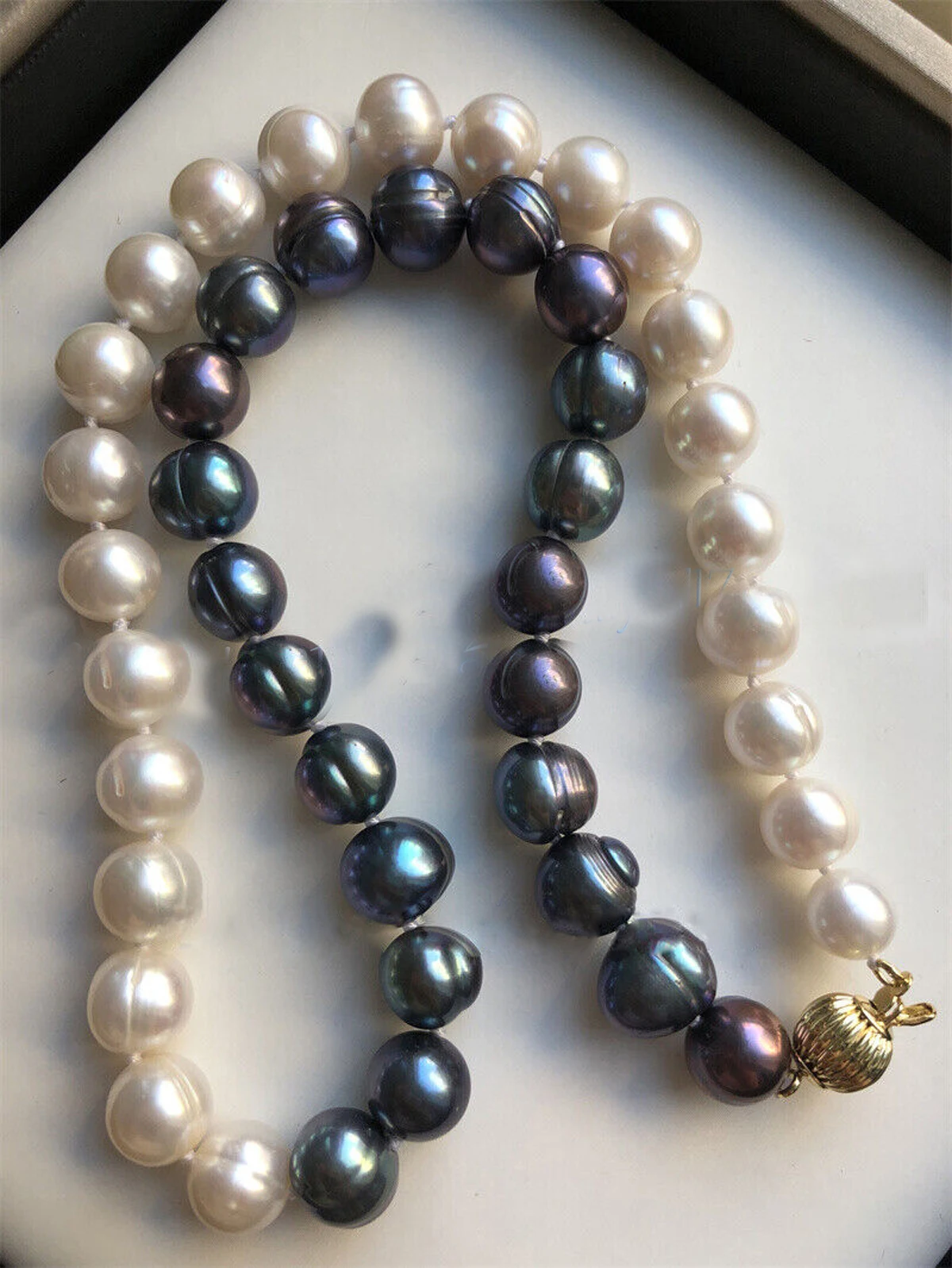 10-11mm Authentic Tahitian Peacock Black Baroque Pearl Necklace 16in 18in 20in 22in 24in 26in 28in 30in 32in