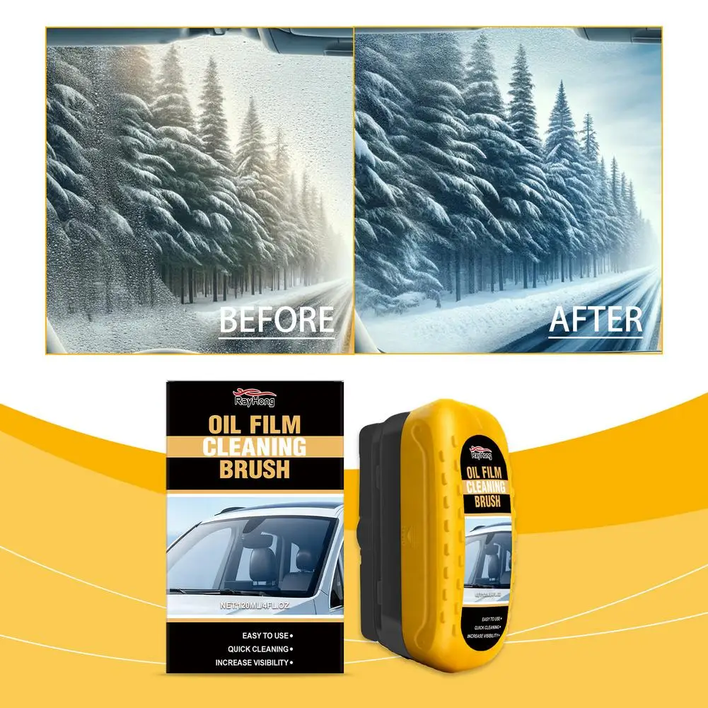 1/2Pcs Car Windshield Oil Film Brush Oil Stain Remover Brush, Clear Bright Auto Glass Oil Film Cleaner  Maintenance Tools