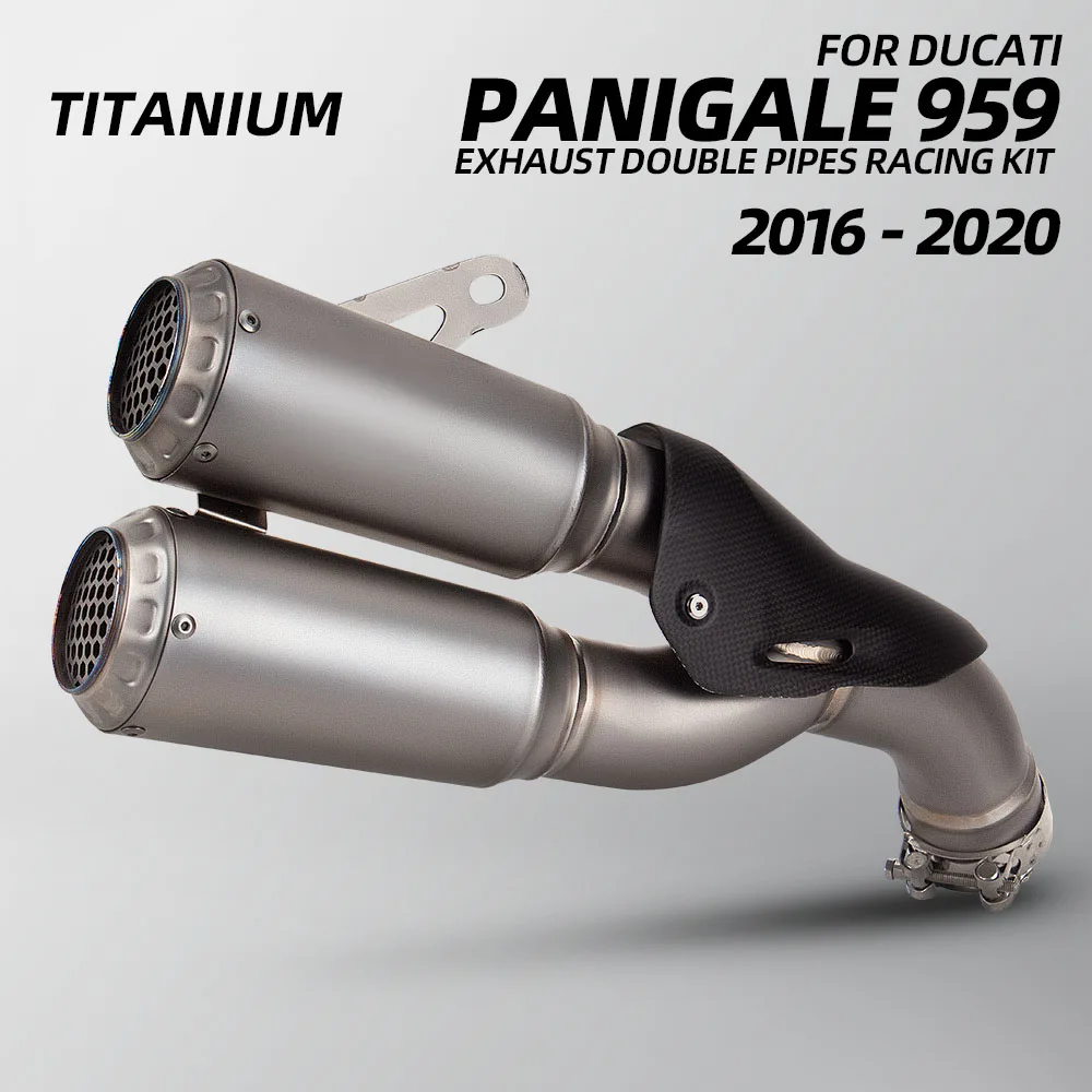 

Slip on Line For Ducati PANIGALE 959 2016-2020 Escape Motorcycle Exhaust High Quality Kit Double Hole Muffler with Carbon Cover