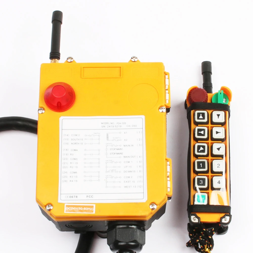 Single/Double speed F24-10 Industrial Wireless Radio remote controller switch for hoist crane driving Lift Switch 10 Button 220V