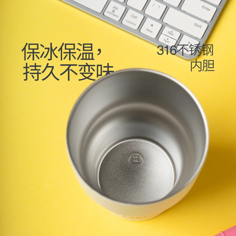 Chakolab Large Capacity Cold Insulation Cup Glass Stainless Steel Water Cup Coffee Cup One Lid Double Drink Car Camping Gift - Image 3