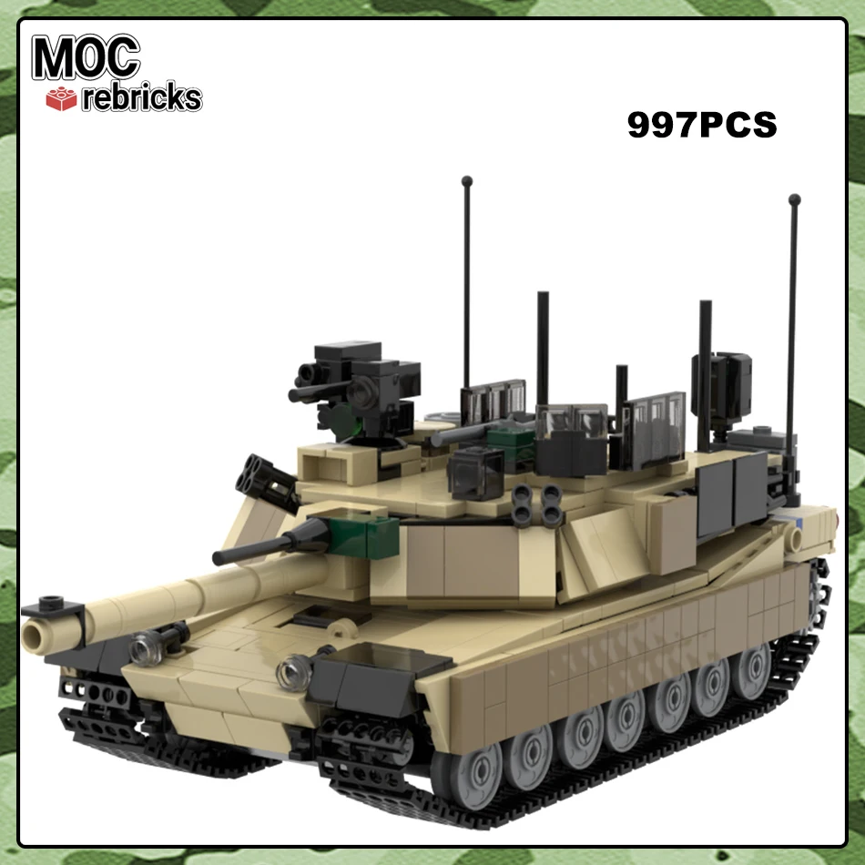 

Military Series MOC-105100 US Army M1 Building Blocks Main Battle Tank Model Technology Bricks DIY Assembly Toys Kids Xmas Gifts