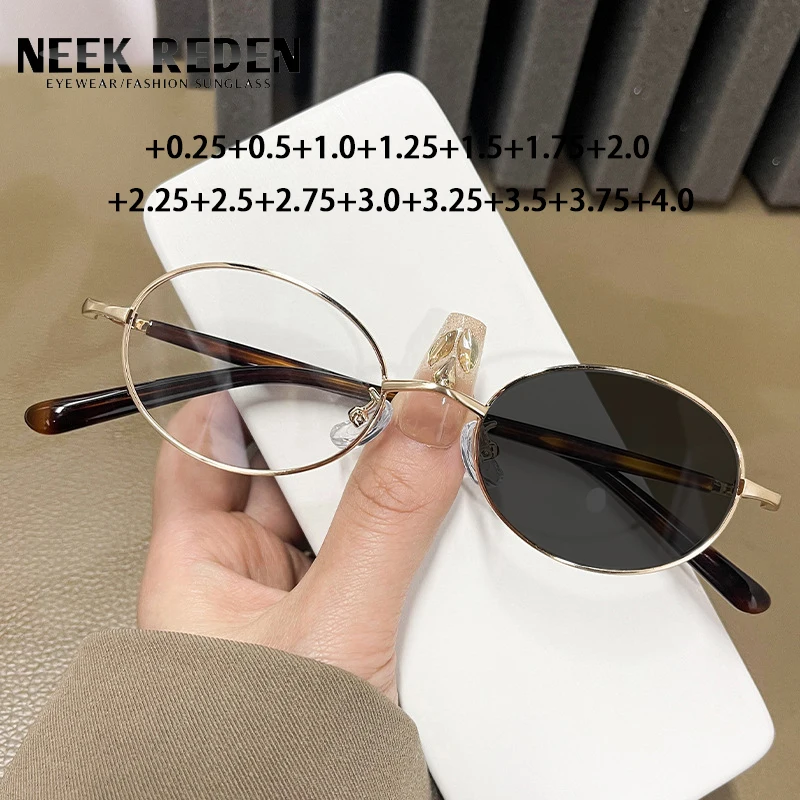 

New Oval Photochromic Reading Glasses Women Leopard Optical Eyeglasses With Diopter +0.25 +0.5 +1.25 +2.75 +3.0 +3.25 +3.75 +4.0