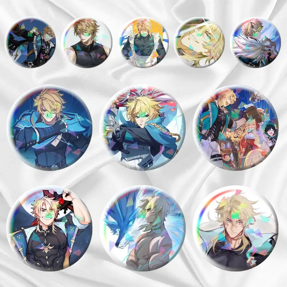 

Varka Game Genshin Impact 75mm 44mm 25mm Brooch Backpack Hat Pins Accessories Toys Badge