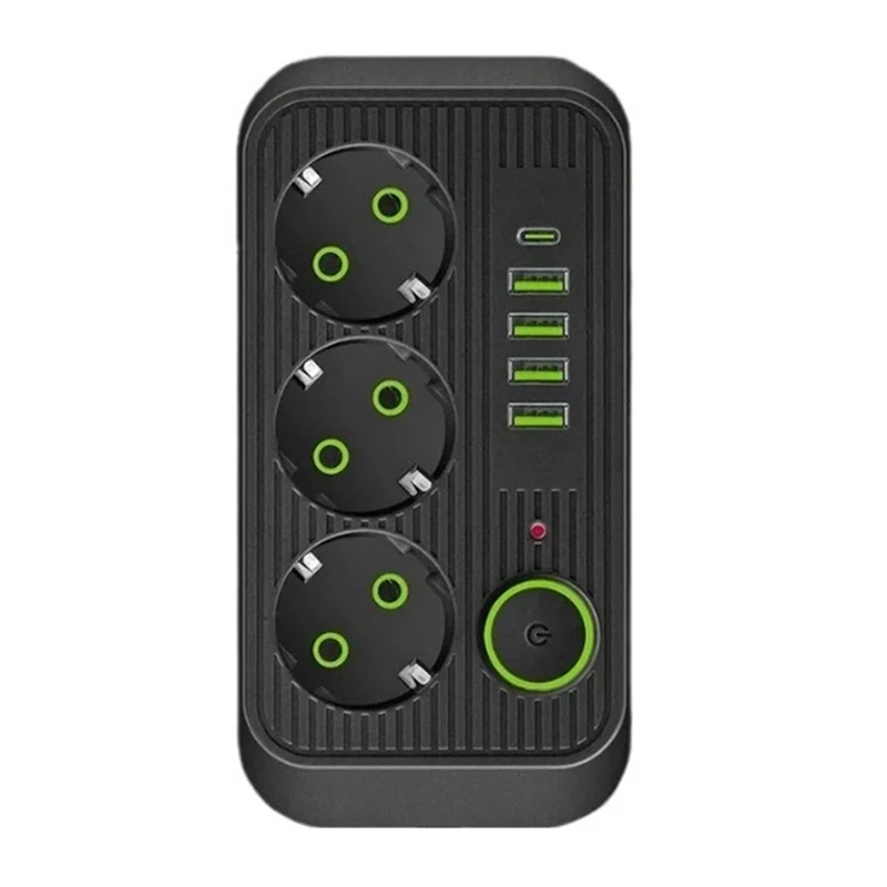 USBおよびタイプC電源ソケット付き延長コード,ネットワークフィルターアダプター,EUプラグ,急速充電,2m