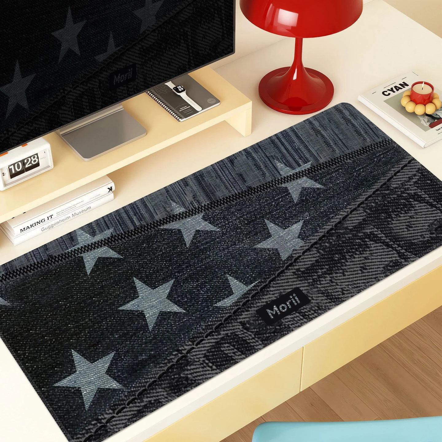 Grid Stars Rubber Desk Pad Mouse Protector Non-Slip Sole Large Small Mouse Mat Game Office Pc Laptop Smooth Table Mat Carpet
