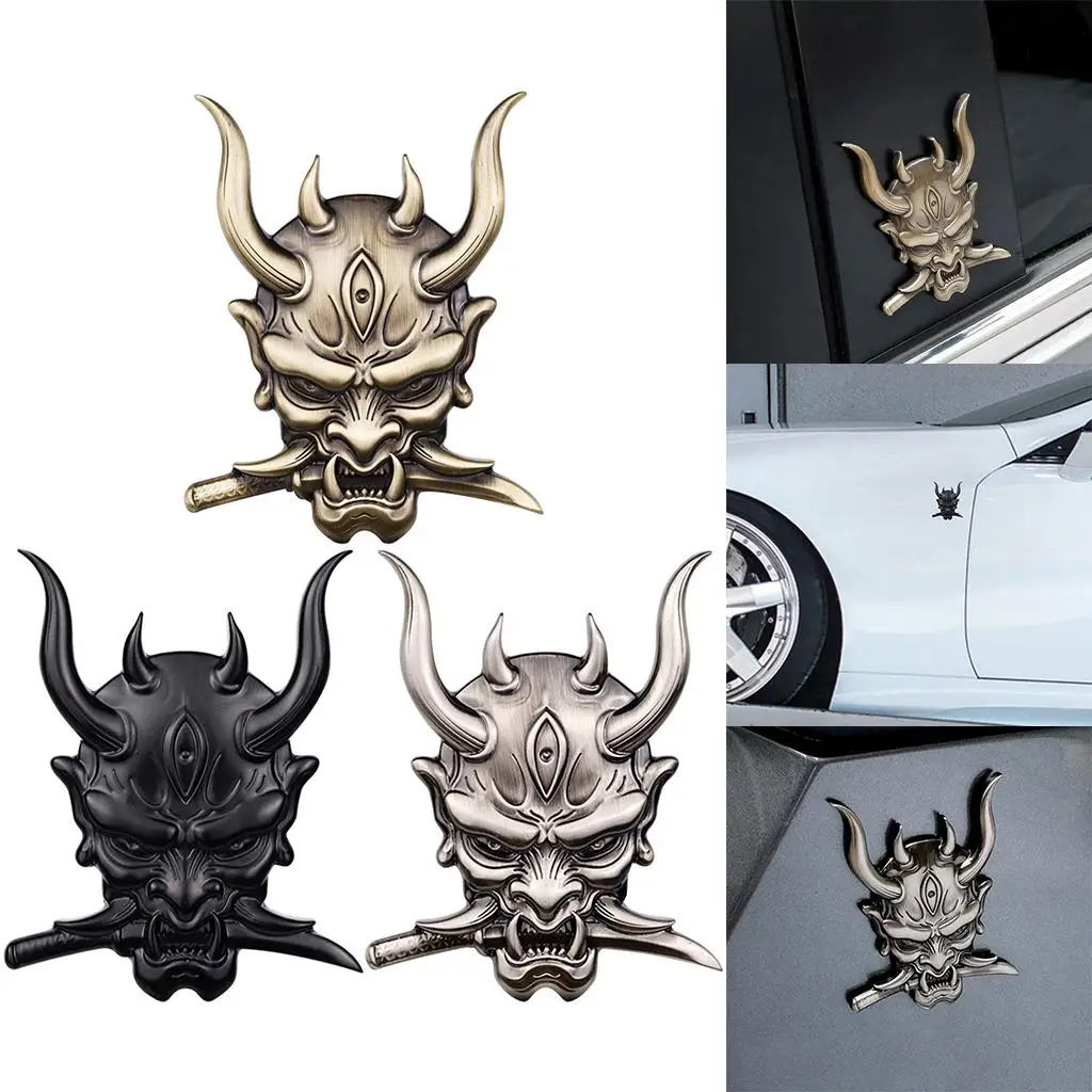 Fangs Samurai Metal motocicleta coche pegatina calcomanía etiqueta personalizada