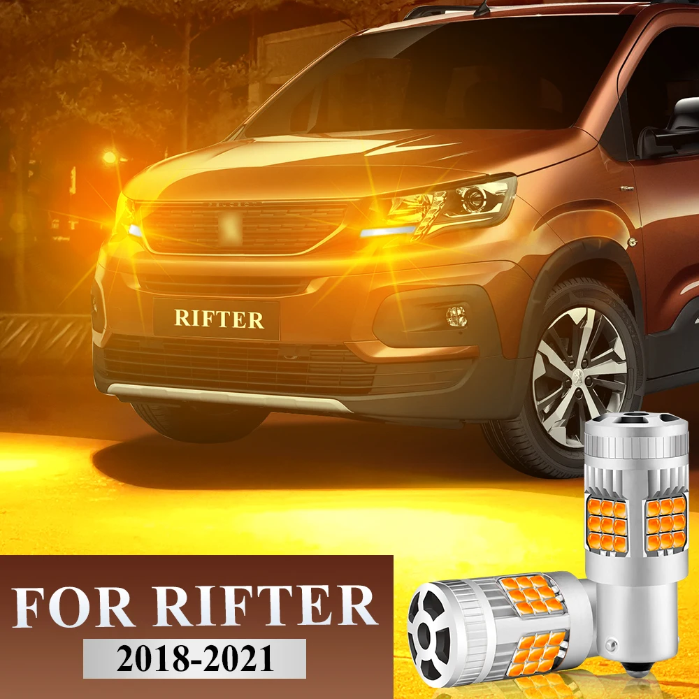 

For Peugeot Rifter 2018 2019 2020 2021 Turn Signal LED Light Bulb Front Rear Car Indicator Lamp Accessories Ultra Bright Amber