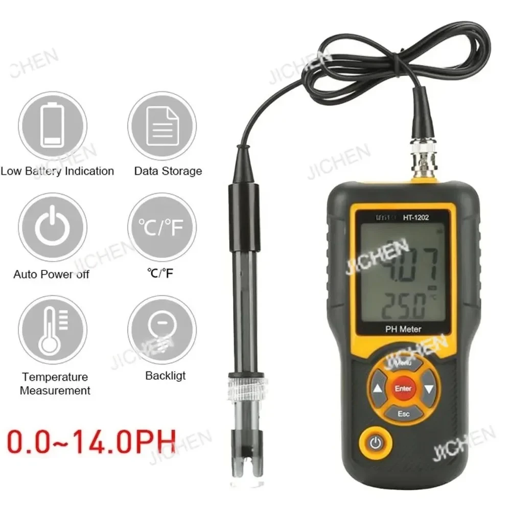 

Цифровой измеритель pH HT-1202, высокоточный анализатор качества воды, лабораторный измеритель кислотности PH, для морской воды, пресной воды, аквакультуры