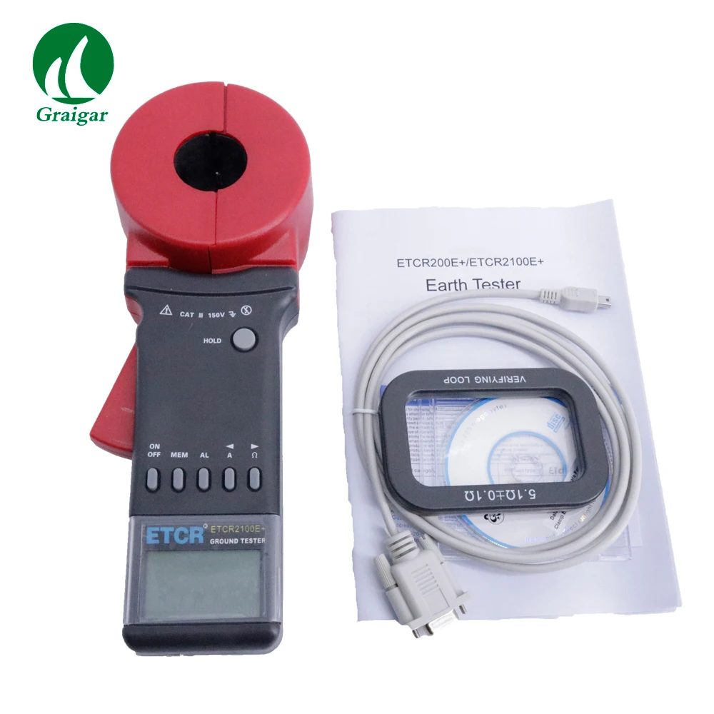 ETCR2100E+ Ground Resistance Tester Clamp Earth Resistance Tester Resistance Range 0.01-1200Ohm