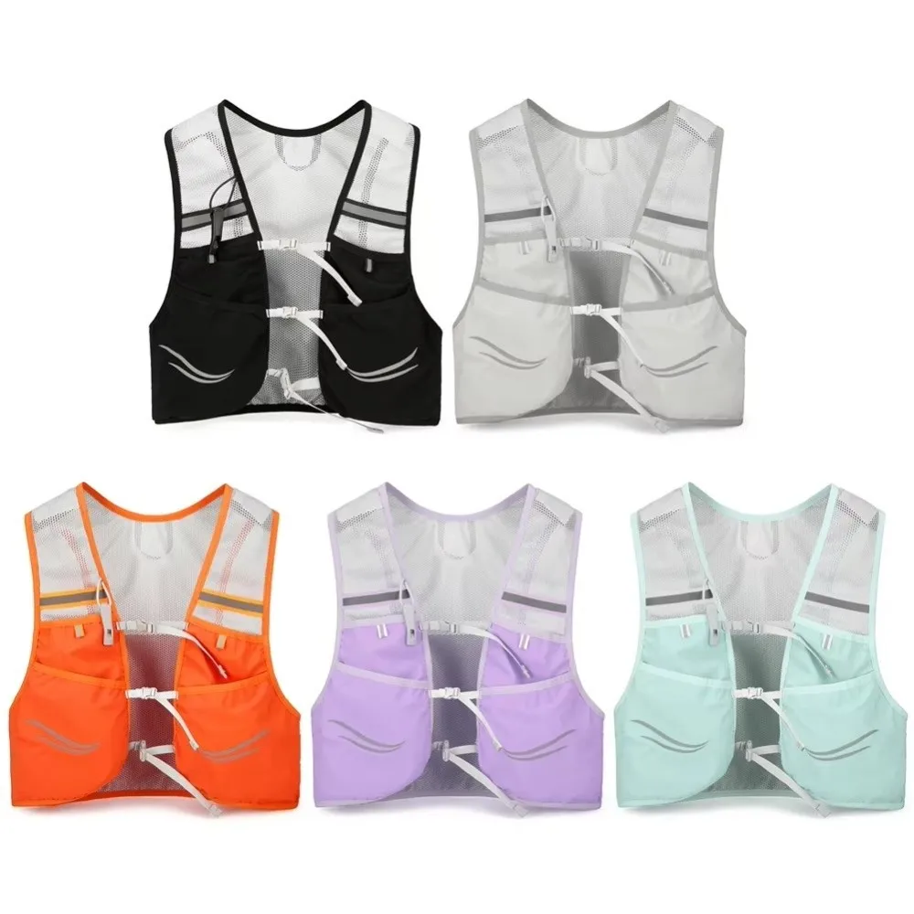 Nylon Trail Running Backpack Ultralight Functional Pack Reflective Vest Waterproof Breathable Water Bottle Backpack