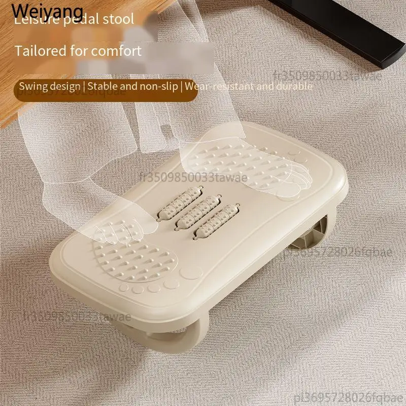 Reposapiés ergonómico para oficina y hogar, con masajeador de pies anti-cruzamiento, para usar bajo el escritorio.