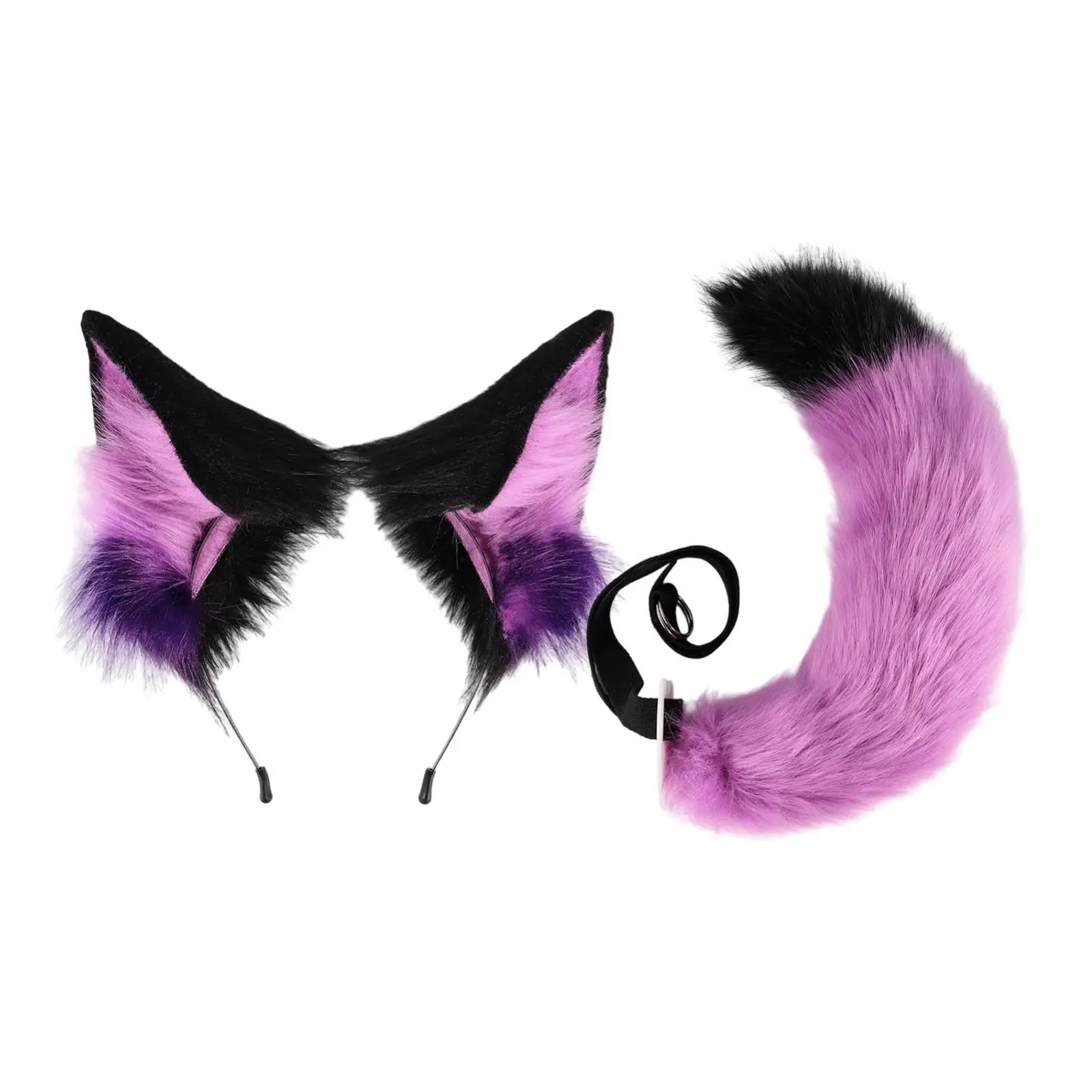 Animal Ears and Tail Set Cute Creative Plush Ears Hair Hoop for Festival Party