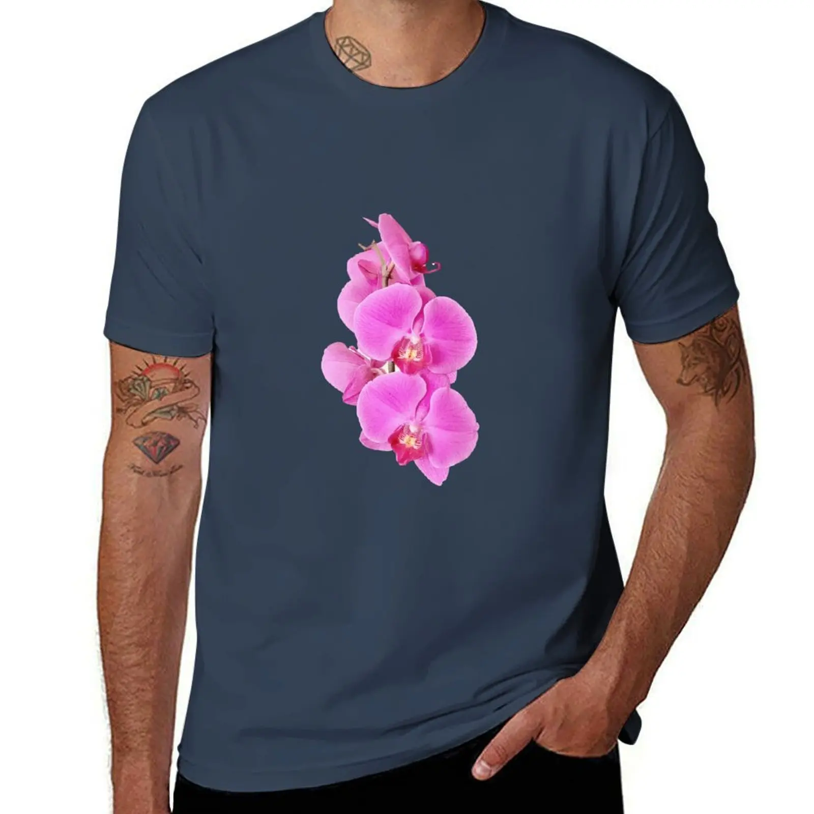 

Purple moth orchids T-Shirt mens graphic t shirts man tshirt cotton tshirt 100% T-Shirt