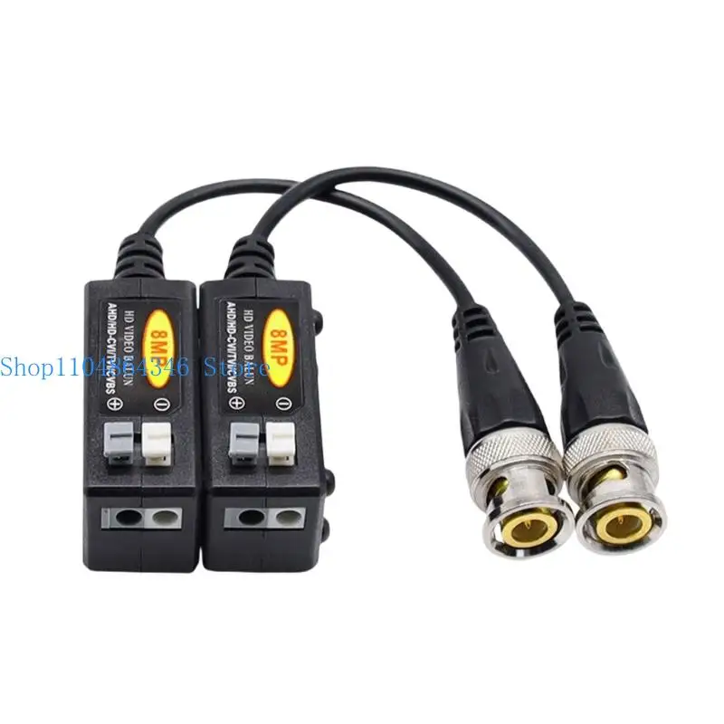 652F Long Ranges 300M Surveillances Extender Video Balun Connectors Converts Coaxials To Ethernet Cable For Clear 8MP Camera