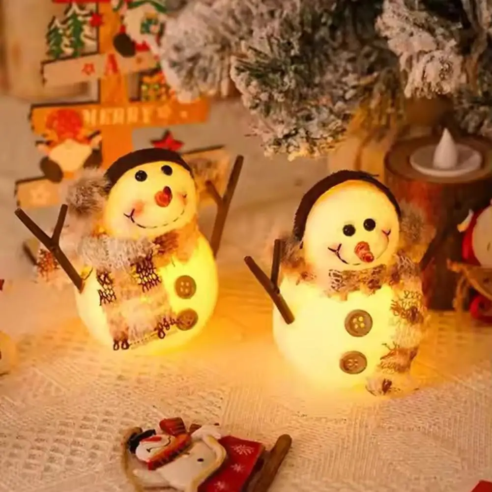 Christmas Decoration Christmas Sequins With Lights Snowman Doll Christmas Glow Faceless Gnome Doll Ornaments