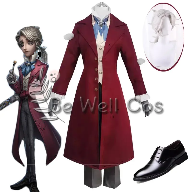 ゲームアイデンティティV コンポーザー フレデリック・クライバーグ コスプレ衣装 ウィッグ レッド パーティスーツ コート トップ パンツ シューズ 女性 男性 ハロウィン用