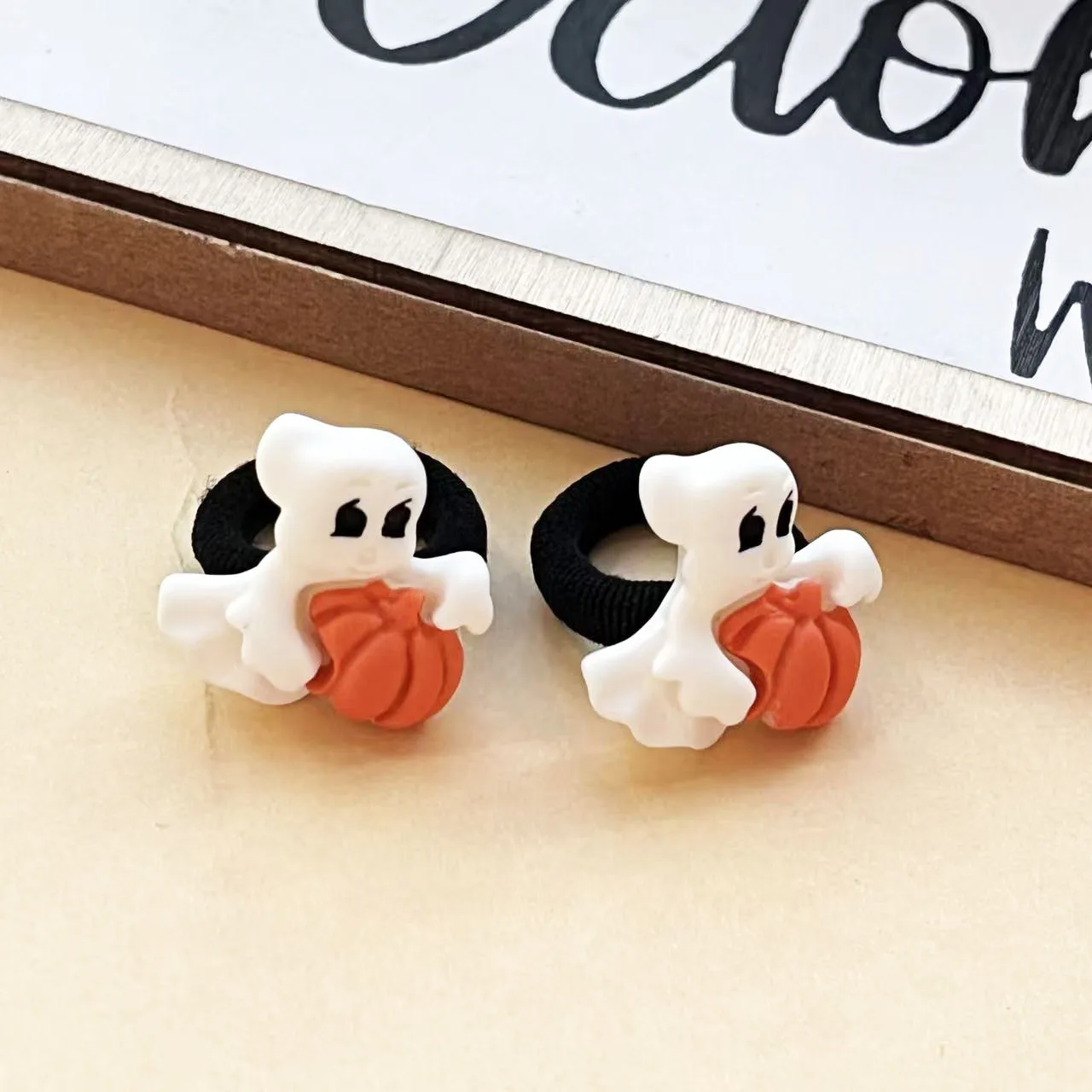 10 Stück Halloween Cartoon Kinder Haargummis Kürbis Geist Elastische Haarbänder Baby Mädchen Feiertagsparty Pferdeschwanz Haardekoration – Detail 5