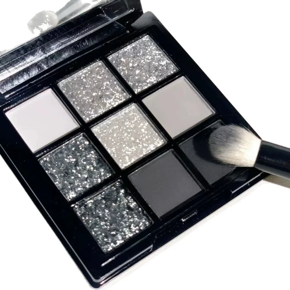 لوحة ظلال عيون سوداء فاتحة ذات تسعة ألوان، مكياج سموكي، لوحة أسمنتية داكنة سوداء داكنة عبر الحدود #4