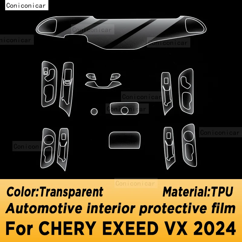 For CHERY EXEED VX 2024 Gearbox Panel Navigation Automotive Interior Screen TPU Protective Film Cover Anti-Scratch Sticker