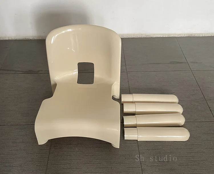 

Cartoon minimalist living room small unit dopamine armless backrest plastic contrast chair