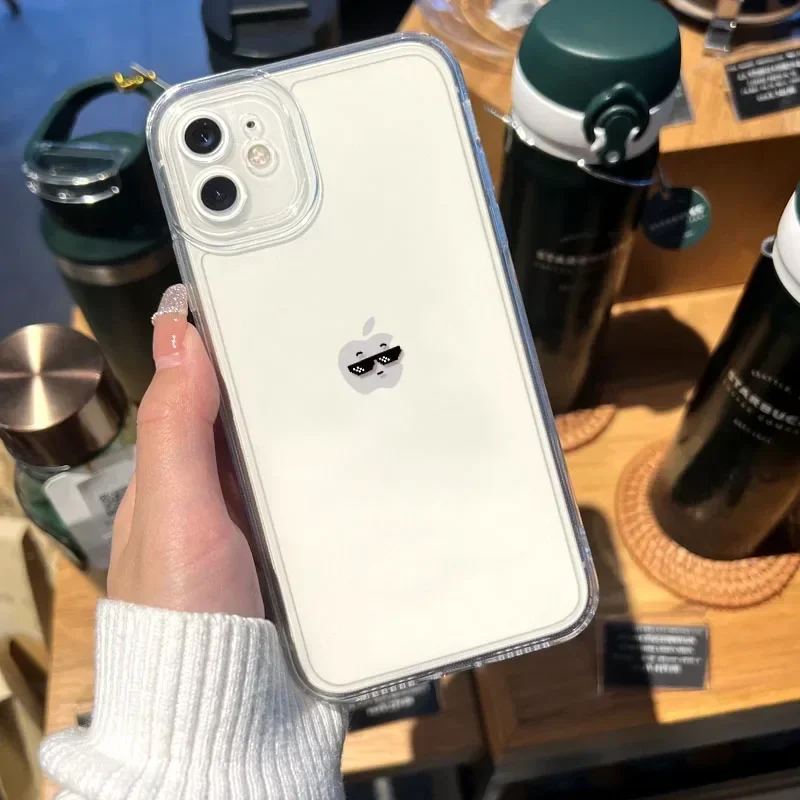 

Funny Matchstick Men Clear Phone Case For iPhone 16 14 13 12 11 15 Pro Max Plus 13Mini Transparent Soft TPU Fundas Covers Shell