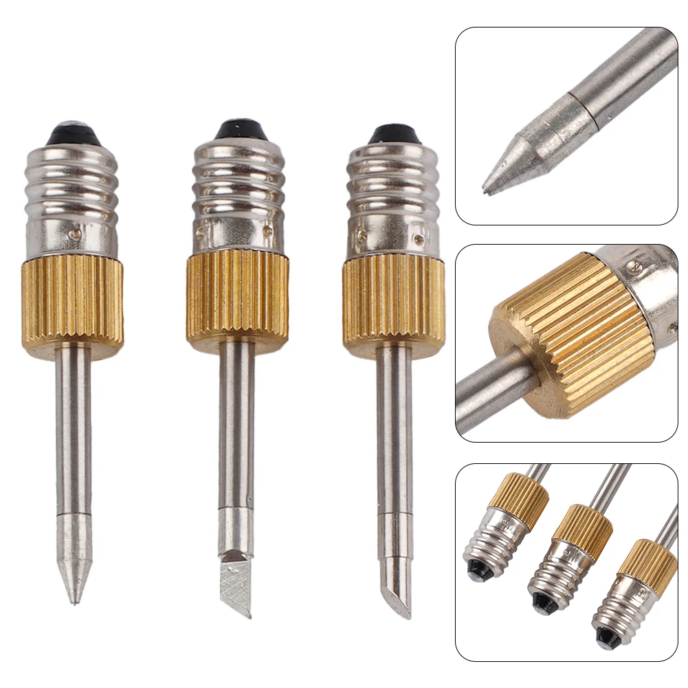 

E10 Needle Tips Soldering Tip USB Soldering Iron Head Replacement Soldering Iron Tip Welding Head Cordless Threaded Steel Solder