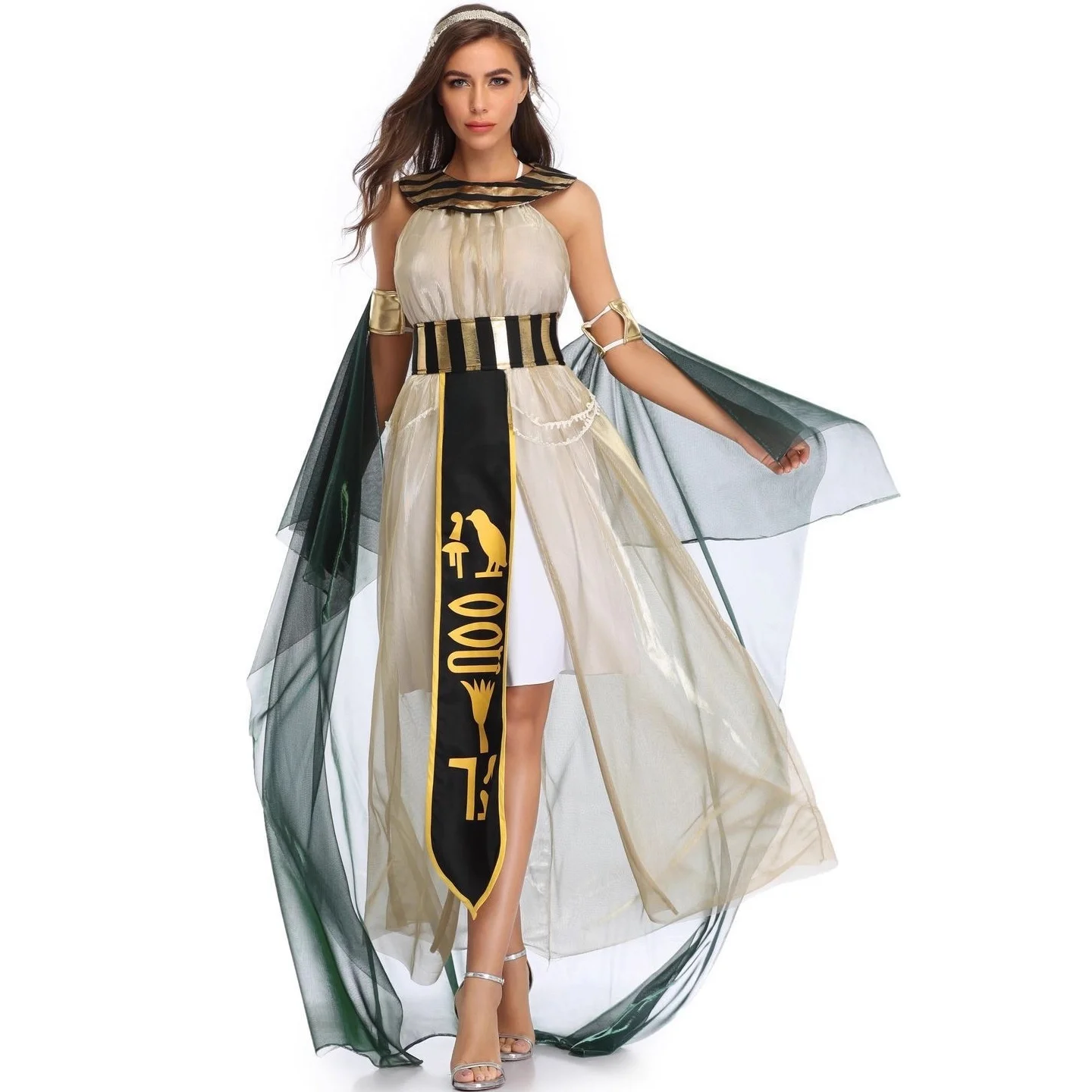 loween コスチューム コスプレ ファラオ女王神衣装 ステージ オペラ パフォーマンス服 女性の伝統的な中国の民族衣装