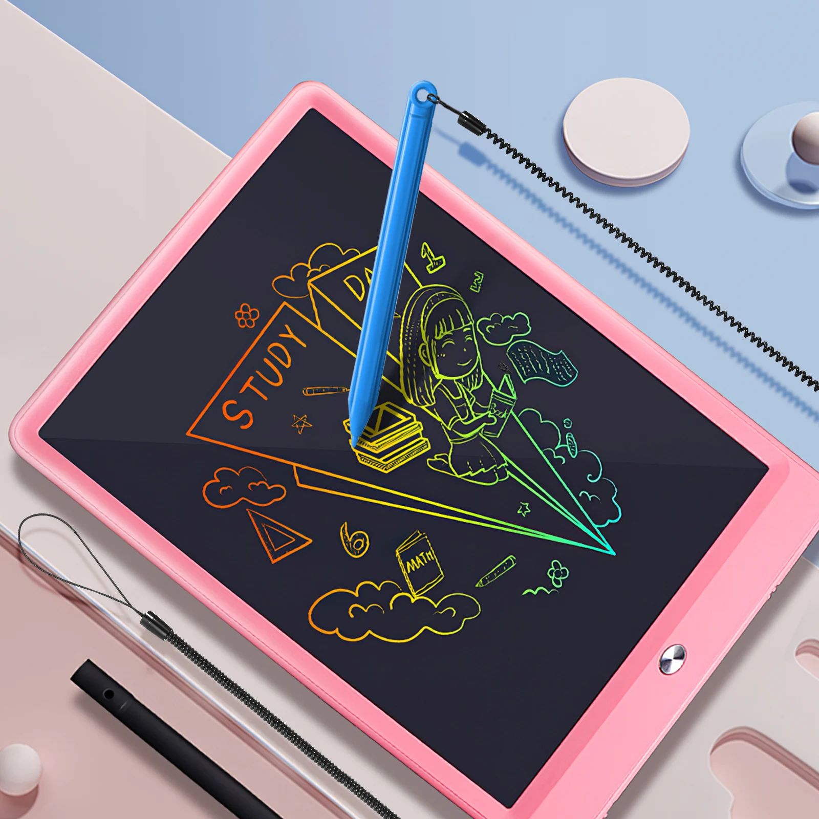 

8 pcs Spring Rope Stylus Pen Bungee Cord Elastic Lanyard Retractable Straps Anti Lost Tether Wrist Badge Holder Desk Organizer