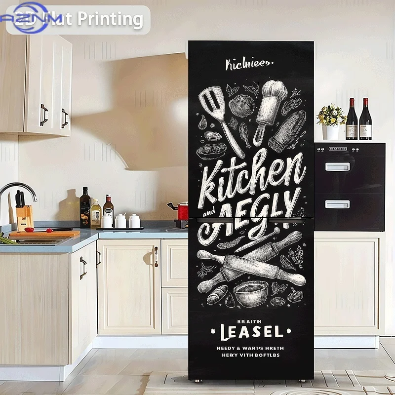 A Kitchenware And Food Element Decorative Sticker - Wall Sticker, Suitable for Wall And Refrigerator Stickers, Modern Kitchen