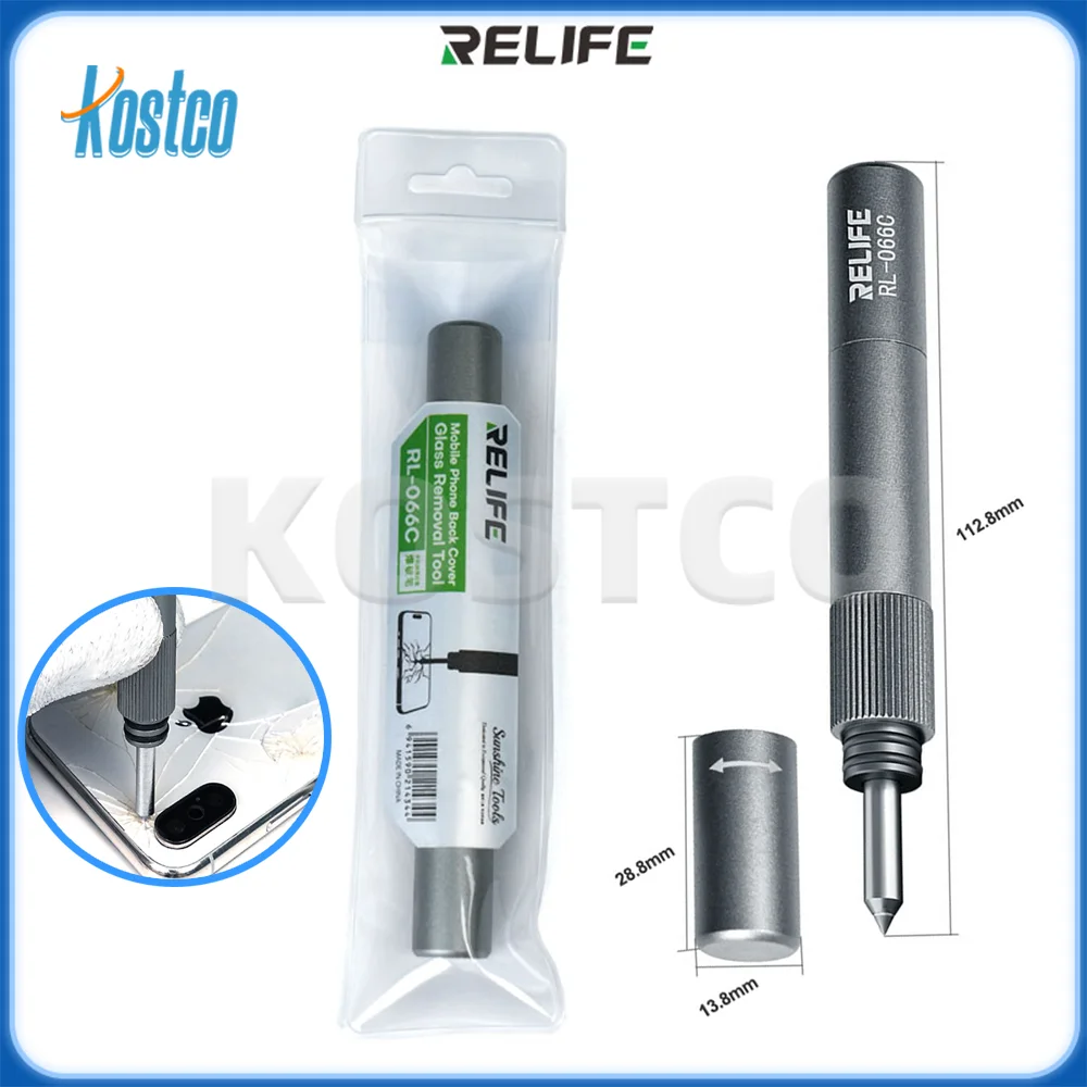 RELIFE RL-066C pluma rotura de vidrio trasero para IPhone Huawei teléfono móvil carcasa trasera batería cubierta de vidrio disyuntor reparación de voladura también