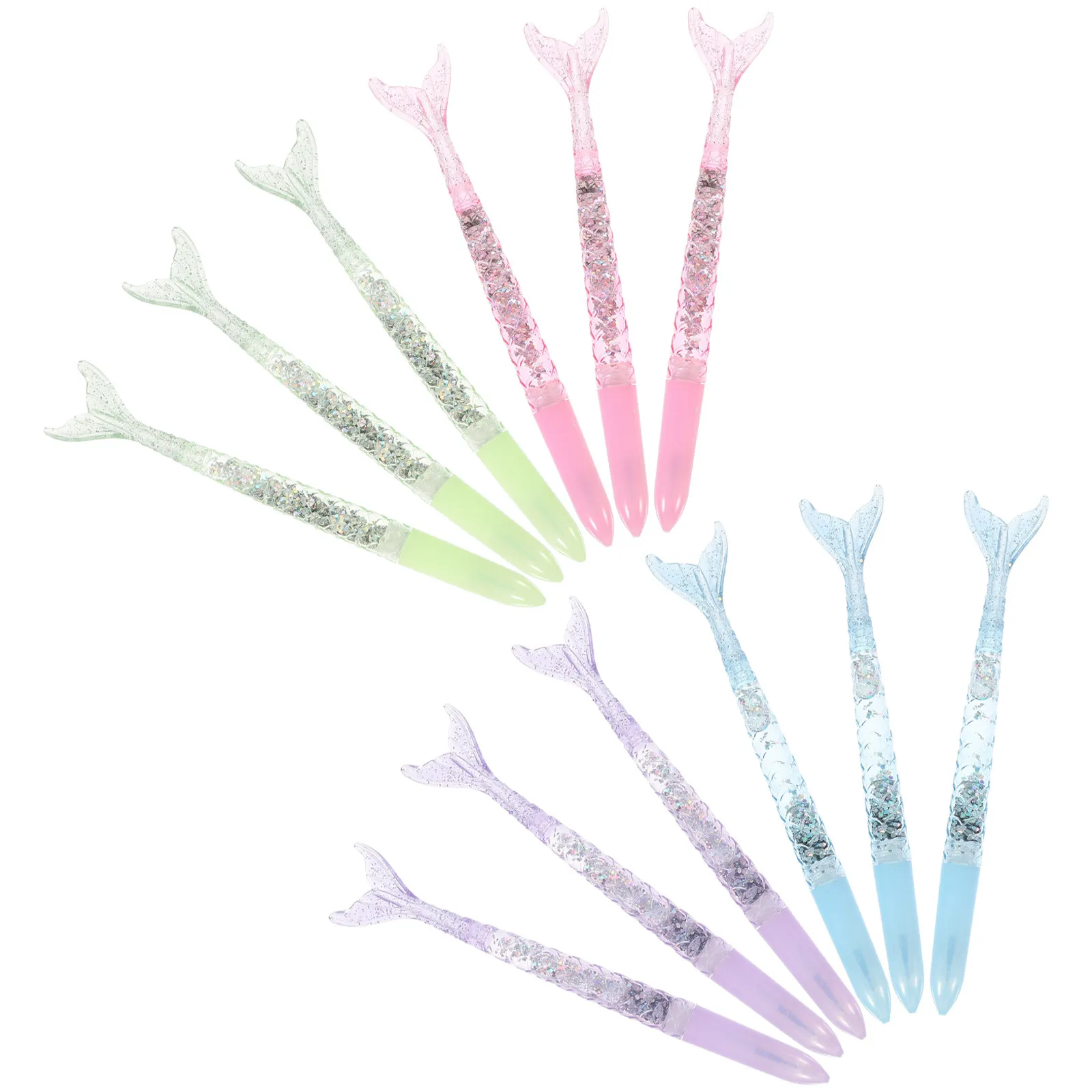 

12Pcs Mermaid Gradient Sand Gel Pen Cartoon Shape Writing Pen Smooth Wear Resistant for Students Kids School Office Stationery