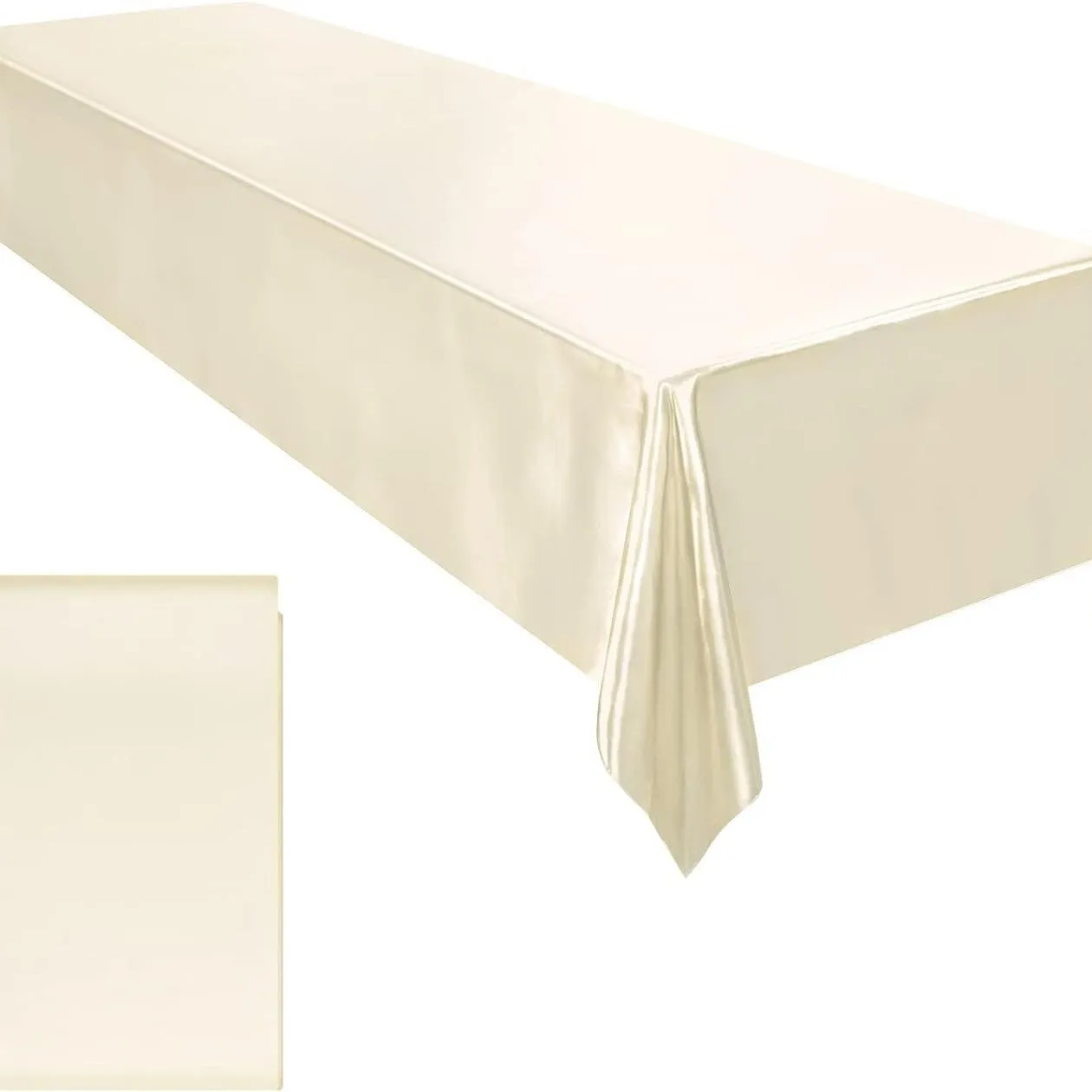 Champagner-Gold Satin-Tischdecke, Nordischer Stil Elegante Hochzeits-Tischabdeckung, Staubdicht, für Esszimmer, Geburtstagsfeier, Tischdekoration – Detail 8