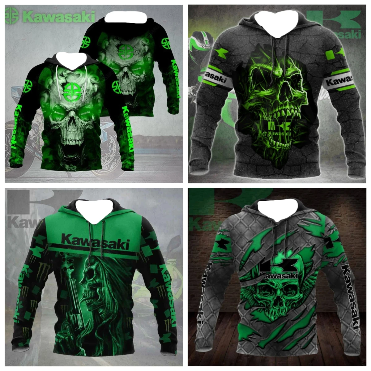 

2025 New Men Hoodie Motorcycle Street Sports Kawasaki Men's Racing Suit Oversized Long Sleeved Pullover Fashion Sports Hoodies