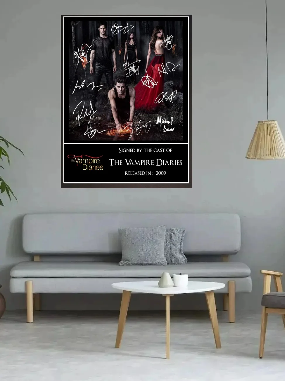 9Style The Vampire Diaries Cast Signed Autograph, Print Art Canvas Poster, For Living Room Decoration, Home Wall Decor Picture